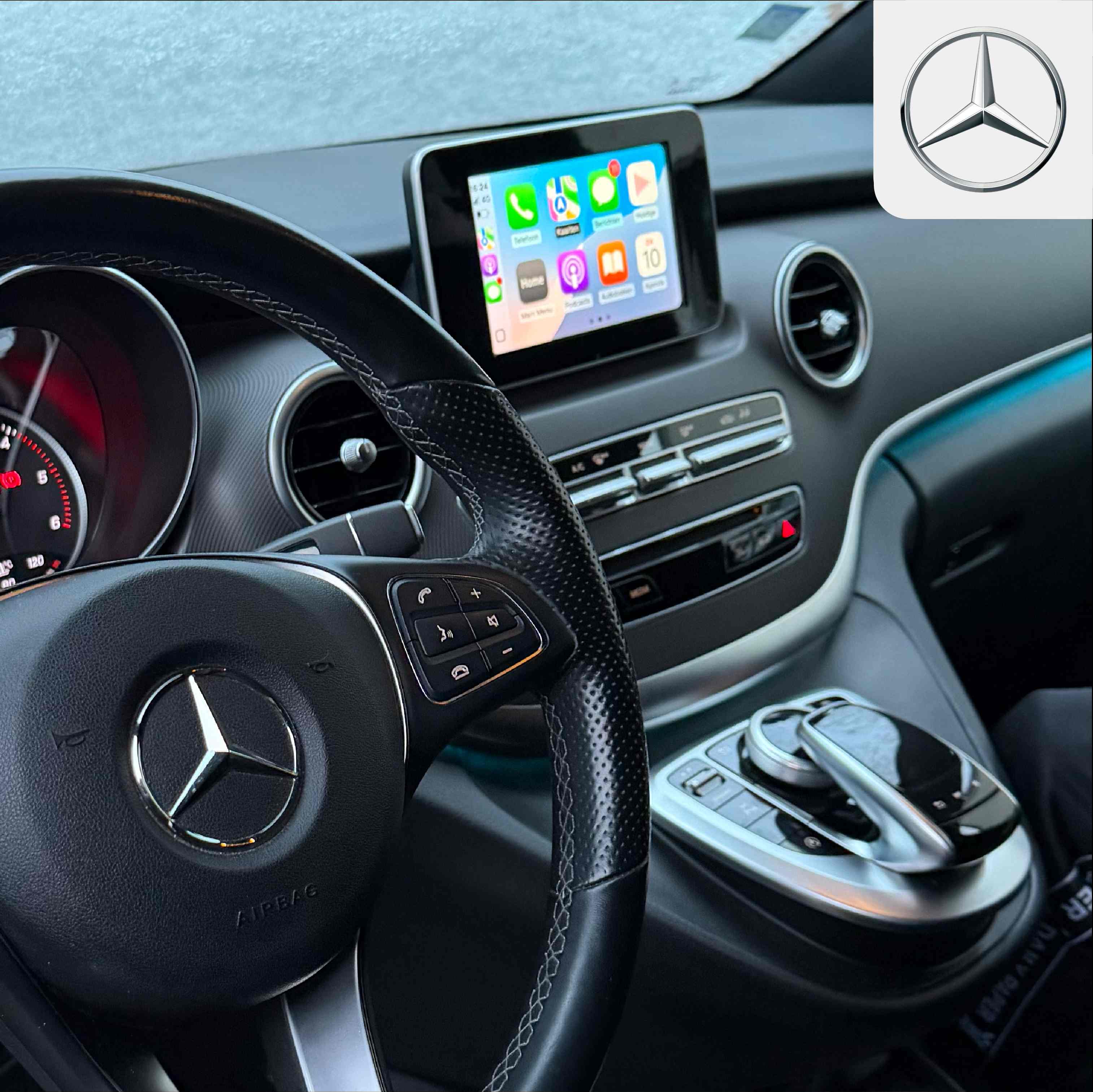 Apple CarPlay in een Mercedes-Benz V-Klasse